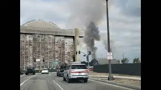 ON FIRE: Historic Tustin, CA, blimp hangar burning since midnight (11/7/2023)