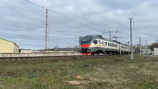 «С Праздником Днём Космонавтики!!!»Электропоезд ЭП2Д-0038 пл.Захарово до ст.Лобня. 12.04.2024.