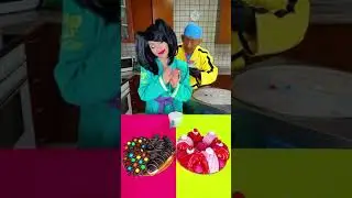 Fruit chocolate cake vs donuts ice cream challenge 