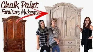 How To Chalk Paint Furniture | Armoire Makeover | *DIY For Beginners*