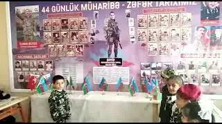 Haciqabul r-n Kolani kend mektebinin 1-ci sinif sagirdleri Zefer gunune hesr olunmus tedbirde.
