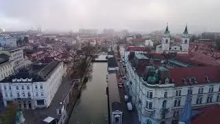 1 minute drone flight in Ljubljana, 4k, Potensic Atom SE, Nov 2023