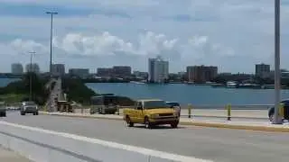 Walking across the Clearwater Memorial Causeway