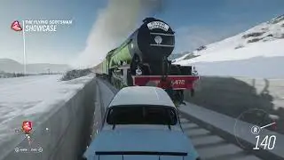 Hermione trying to stop the train on the bridge with Ron's family Anglia #forzahorizon4