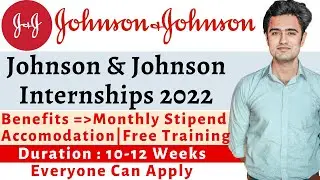 Johnson And Johnson Summer 2022 Internship | Johnson And Johnson Internship Process |Paid Internship