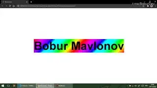 Rainbow gradient text animation. Bobur Mavlonov