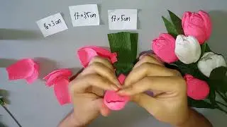Làm hoa tulip bằng giấy nhún