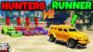 Insurgent vs 4 Vigilantes! GTA 5 Manhunt (MISSILES ENABLED)