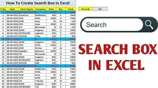 #43 How to Create Search Box In Excel | Make A Search Bar In Excel | Search Box In Excel