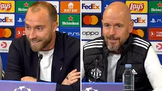 Erik ten Hag and Christian Eriksen FULL pre-match press conference | Copenhagen v Manchester United