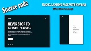Travel Landing Page with Nav-Bar Using HTML CSS & JavaScript | | Mr.Project Designer