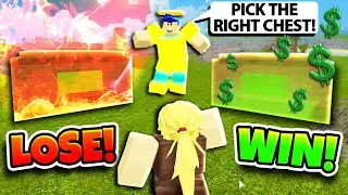 PICK THE RIGHT CHEST FOR 1,000 ROBUX! (ROBLOX BOOGA BOOGA)