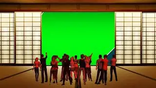 Crowd Cheers Presentation Graphics Background Green Screen Video Chroma Key Video