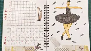 August bullet journal flip through📓 Black swan theme 🦢🖤🖤🦢