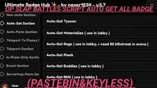 (NEW) OP Slap Battles Script | Ultimate Badge Hub: Auto Get Badges, Auto Farm Slaps & More!