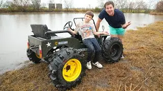 Playing in Mud with Monster Truck | Tractors for kids