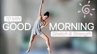 10-Min Quick Morning Stretch & Strength HIIT In Pajamas | Feel Good & Energized (All Standing)
