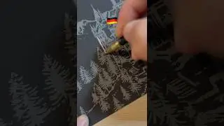 🇩🇪Watch Swan Castle’s Colors Come to Life!🌈🏰 #germany #art #painting #diy #scratchart