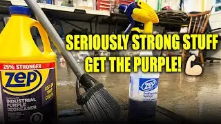 Zep Purple Degreaser's Magic on Oil Stains from Skidoos, ATVs & Tractors!