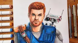 Drawing Cal Kestis and BD-1 | Star Wars Jedi: Survivor (Time-lapse) Art by Isaac
