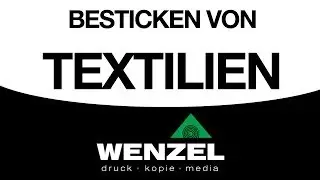 Besticken von Textilien/T-Shirts. Hier: Logo + Schriftzug (von WENZEL)