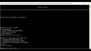 C# student & lecture test application (Console)