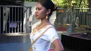 Annabel Hom demonstrates Apsara at WOMADelaide Dance Workshop with The Cambodian Space Project