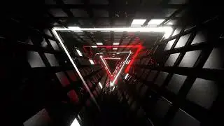 Red and White Neon Triangle Dimension Background VJ Loops In 4K | After Effects 
