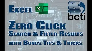 Microsoft Excel - Zero Click Search & Filter Results