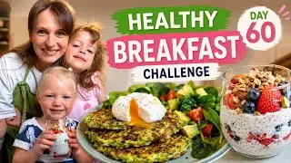 Day60, Healthy Breakfast Challenge, Crispy Zucchini Waffles, Poached Eggs & Greek Yogurt Parfait🤩🥬🥗 