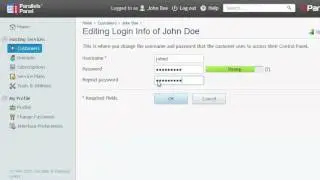Changing your customer's login info in Plesk