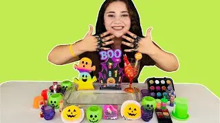 MEZCLANDO SLIME DE HALLOWEEN🎃 slime transparente/ mixing slime