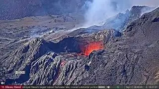 Sep 17, 2025: First Overflow of Lava out of the North Vent at Kilauea Volcano (Episode 33)