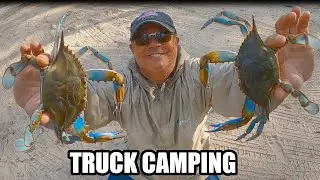 Truck Camping Salt Springs Fl.  (Catching Blue Crabs With Chicken On  A String)