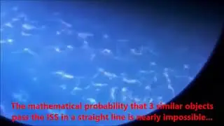3 UFOs caught by ISS in straight line, one changing shape