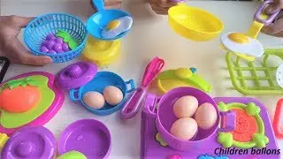 Toy Kitchen Set Cooking Playset For Children ❄ Toy Kitchen velcro