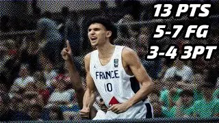 Zaccharie Risacher vs USA 7.1.23 | 13 pts (5-7 FG, 3-4 3pt), 3 Reb, 1 Ast, 1 Stl, 4 TO
