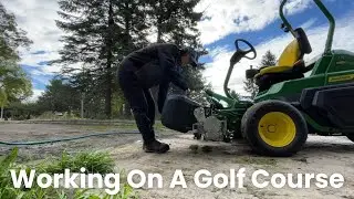 Mowing Greens with a JOHN DEERE TRIPLEX