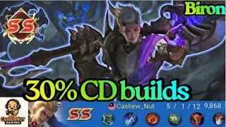 HOK Biron CD builds🔥 Stack upto 30% CD reduction | ⚔️ Clash Lane Domination Guide