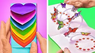 🎨 أفكار رائعة لحرف ورقية! اصنع بطاقات تهنئة جميلة وأوريغامي ممتع! ✂️حِرف إبداعية في 5 دقائق