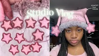 Studio Vlog| Star Cat Beanie Tutorial, how to crochet a star, Days in My Life