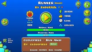 [GD] RUNNER BY ZADOXXZL (DAILY LEVEL) (ALL COINS) | GEOMETRY DASH 2.13