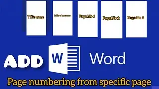 Easy way to add page numbering from a specific page in MS Word.
