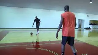 Lebron James Working on Spin Move Footwork with Hakeem Olajuwon