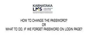 What to do, if we forget password on Karnataka LMS login page?