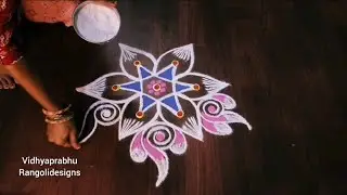 2*3 dots creative rangoli design 🌺 latest kolam 🌺 freehand muggulu #vidhyaprabhurangolidesigs