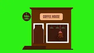 Green Screen-COFFEE HOUSE.Free animation of after-effects building.