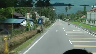 Malaysia Penang - through the village Titi Teras with bus - Realtime video