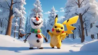 Pikachu e Olaf: La Magia dell’Amicizia #ai #fiabeperbambini #fiabe