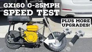 HONDA GX160 MINI BIKE SPEED TEST: Cheap Amazon Upgrades and more!